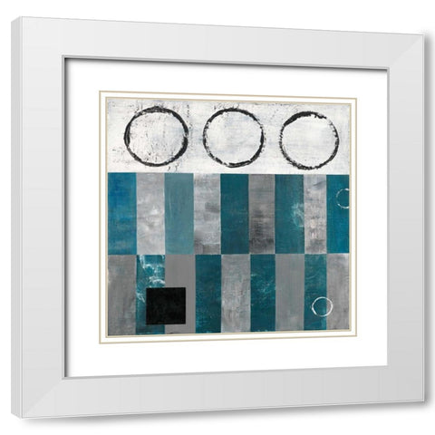 Circle and Square Detail White Modern Wood Framed Art Print with Double Matting by Kaminsky, Earl