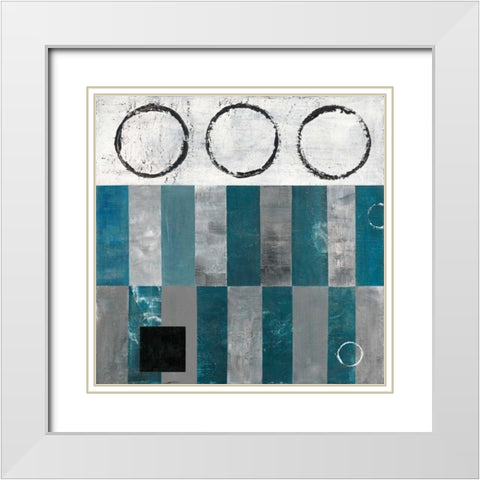 Circle and Square Detail White Modern Wood Framed Art Print with Double Matting by Kaminsky, Earl