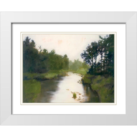 Foothills Stream White Modern Wood Framed Art Print with Double Matting by Lightell, Megan