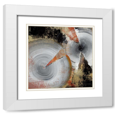 Circle Abstract I White Modern Wood Framed Art Print with Double Matting by Li-Leger, Noah