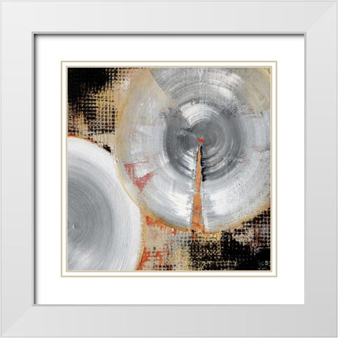 Circle Abstract II White Modern Wood Framed Art Print with Double Matting by Li-Leger, Noah