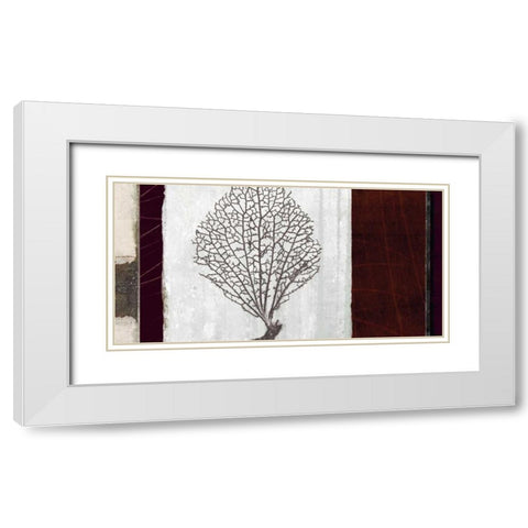 Coral II White Modern Wood Framed Art Print with Double Matting by Li-Leger, Noah