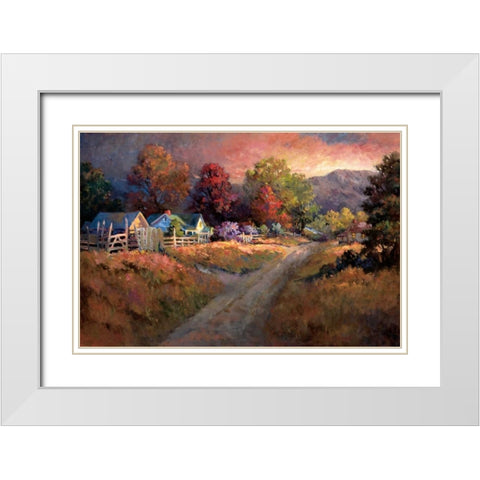 Rural Vista I White Modern Wood Framed Art Print with Double Matting by Lund, Nancy