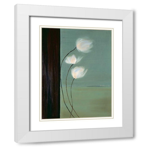 Aqua Breeze I White Modern Wood Framed Art Print with Double Matting by Parker, Karen Lorena