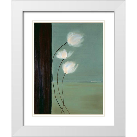 Aqua Breeze I White Modern Wood Framed Art Print with Double Matting by Parker, Karen Lorena