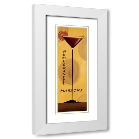 Pomegranite Martini White Modern Wood Framed Art Print with Double Matting by Sewell, Krista