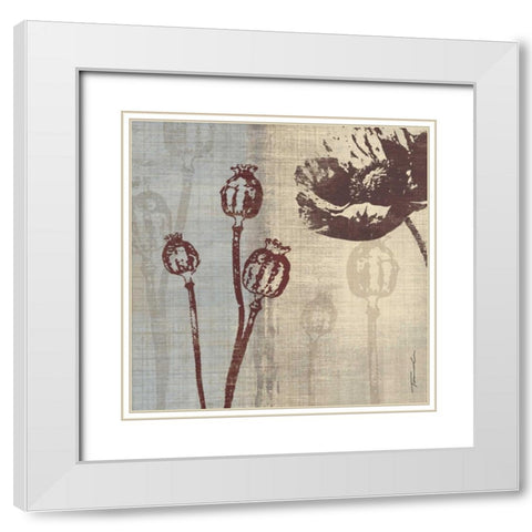 Chocolate Poppy White Modern Wood Framed Art Print with Double Matting by Venter, Tandi