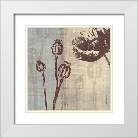 Chocolate Poppy White Modern Wood Framed Art Print with Double Matting by Venter, Tandi