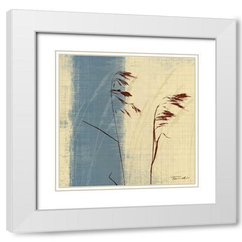 Dancing Grass I White Modern Wood Framed Art Print with Double Matting by Venter, Tandi