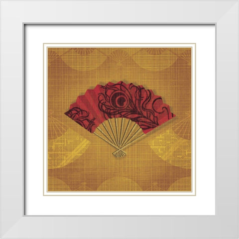 Abanico I White Modern Wood Framed Art Print with Double Matting by Venter, Tandi