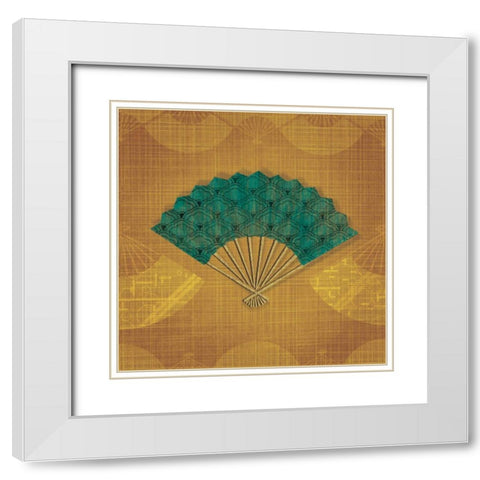 Abanico II White Modern Wood Framed Art Print with Double Matting by Venter, Tandi