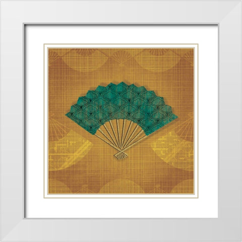 Abanico II White Modern Wood Framed Art Print with Double Matting by Venter, Tandi