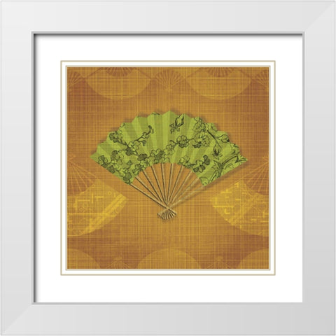 Abanico III White Modern Wood Framed Art Print with Double Matting by Venter, Tandi