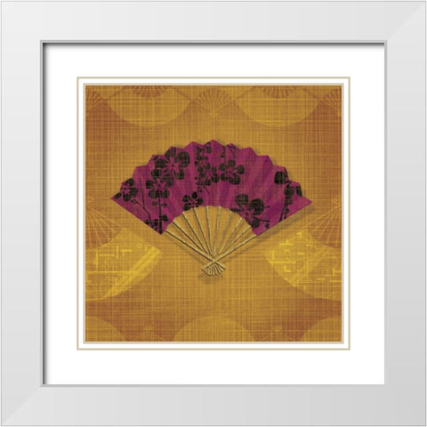 Abanico IV White Modern Wood Framed Art Print with Double Matting by Venter, Tandi