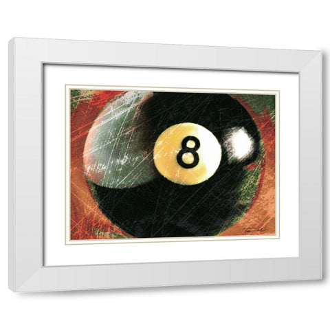 Behind The 8 Ball White Modern Wood Framed Art Print with Double Matting by Venter, Tandi
