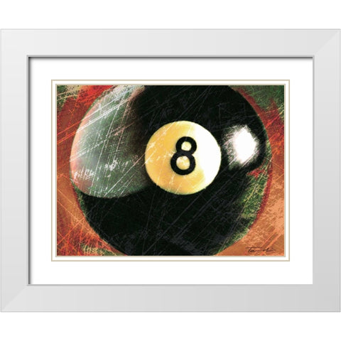 Behind The 8 Ball White Modern Wood Framed Art Print with Double Matting by Venter, Tandi