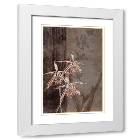 Orchid Sketch II White Modern Wood Framed Art Print with Double Matting by Venter, Tandi