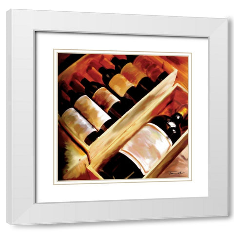 The Wine Collection I White Modern Wood Framed Art Print with Double Matting by Venter, Tandi