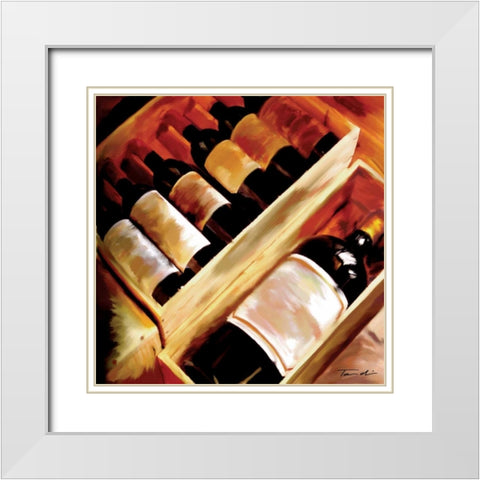 The Wine Collection I White Modern Wood Framed Art Print with Double Matting by Venter, Tandi