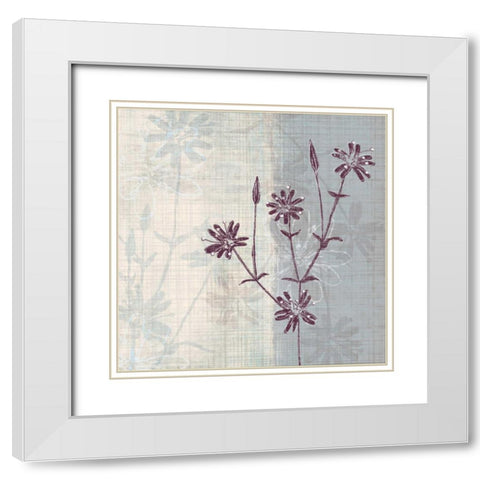 Periwinkle Fields II White Modern Wood Framed Art Print with Double Matting by Venter, Tandi