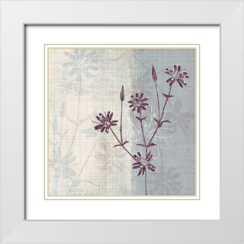 Periwinkle Fields II White Modern Wood Framed Art Print with Double Matting by Venter, Tandi