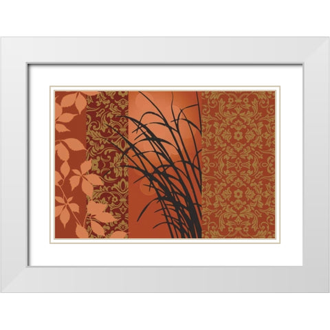 Decorative Autumn White Modern Wood Framed Art Print with Double Matting by Aparicio, Edward