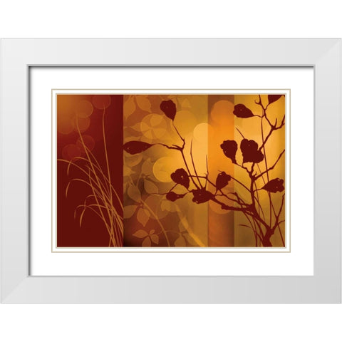 Scarlet Silhouette White Modern Wood Framed Art Print with Double Matting by Aparicio, Edward