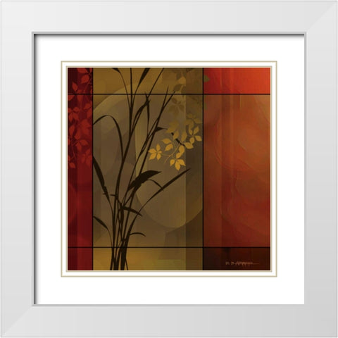 Floral Warmth White Modern Wood Framed Art Print with Double Matting by Aparicio, Edward