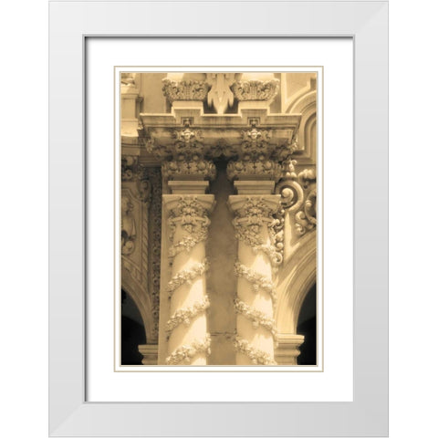 Column II White Modern Wood Framed Art Print with Double Matting by Gilboa, Marina Drasnin