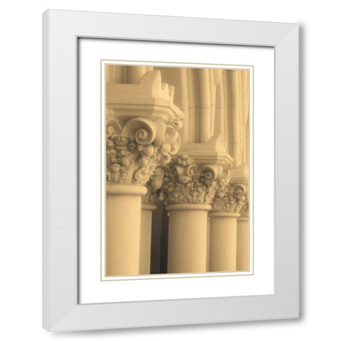 Column III White Modern Wood Framed Art Print with Double Matting by Gilboa, Marina Drasnin