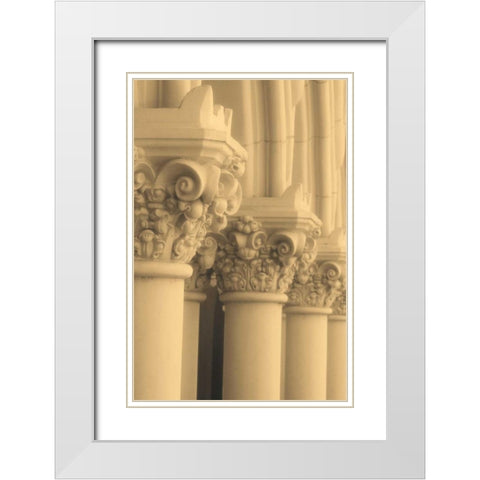 Column III White Modern Wood Framed Art Print with Double Matting by Gilboa, Marina Drasnin