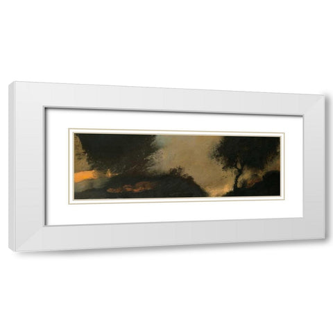 LAube White Modern Wood Framed Art Print with Double Matting by Jully, Denis