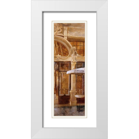 Cafe Majestic II White Modern Wood Framed Art Print with Double Matting by Martin, Noemi