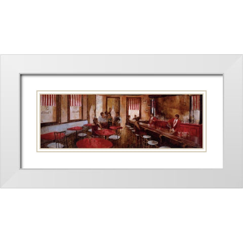 El Floridita White Modern Wood Framed Art Print with Double Matting by Martin, Noemi