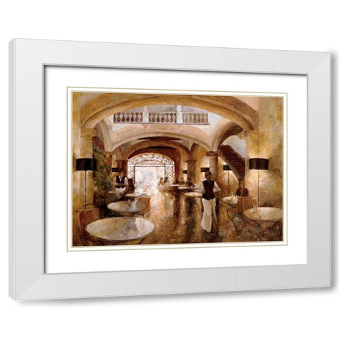 Patio Cappucino White Modern Wood Framed Art Print with Double Matting by Martin, Noemi