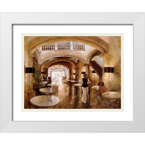 Patio Cappucino White Modern Wood Framed Art Print with Double Matting by Martin, Noemi