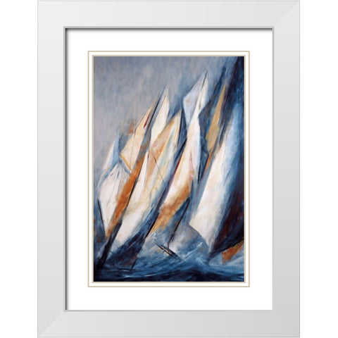 Alta Mar White Modern Wood Framed Art Print with Double Matting by Torres, Maria Antonia