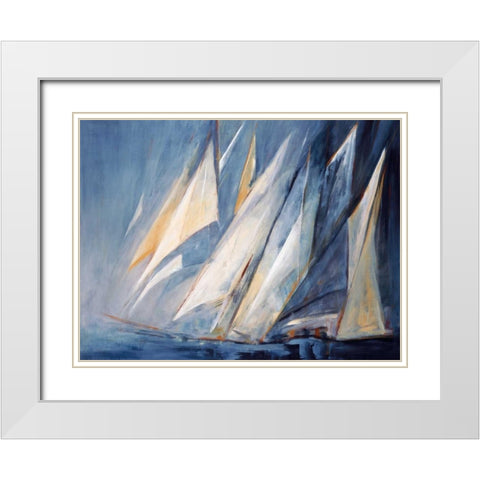 Against the Wind White Modern Wood Framed Art Print with Double Matting by Torres, Maria Antonia