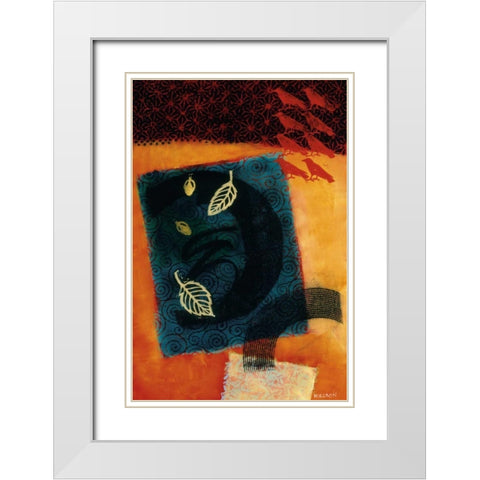 The Crows Debate White Modern Wood Framed Art Print with Double Matting by Willson, Valerie