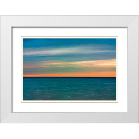 Quiet Waters II White Modern Wood Framed Art Print with Double Matting by Rehner, John