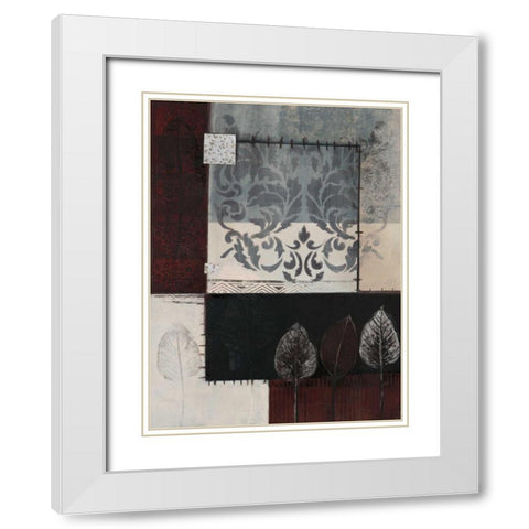 Silver Damask I White Modern Wood Framed Art Print with Double Matting by Tunick, Connie