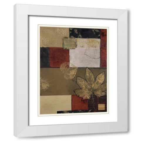 Burlap and Gold II White Modern Wood Framed Art Print with Double Matting by Tunick, Connie