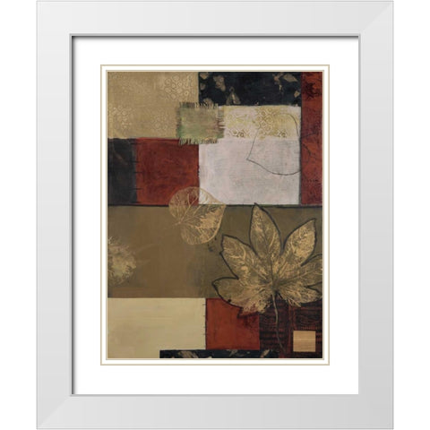 Burlap and Gold II White Modern Wood Framed Art Print with Double Matting by Tunick, Connie