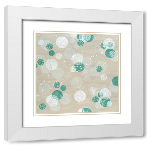 Flutterby II White Modern Wood Framed Art Print with Double Matting by Wood, Arleigh