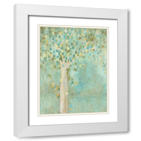 Tree Ilusion White Modern Wood Framed Art Print with Double Matting by Pasion, Wani