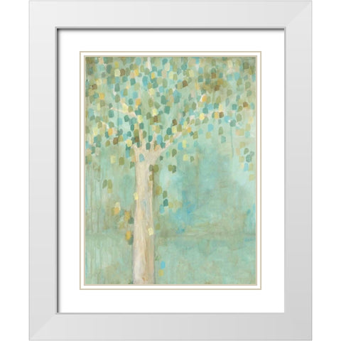 Tree Ilusion White Modern Wood Framed Art Print with Double Matting by Pasion, Wani