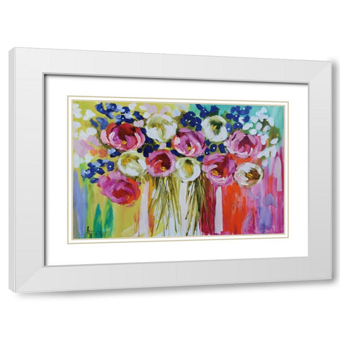 Summer Salsa White Modern Wood Framed Art Print with Double Matting by Brooks, Amanda J.