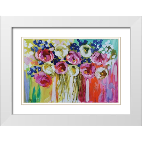 Summer Salsa White Modern Wood Framed Art Print with Double Matting by Brooks, Amanda J.