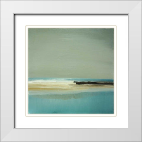 Lagoon White Modern Wood Framed Art Print with Double Matting by Gold, Caroline