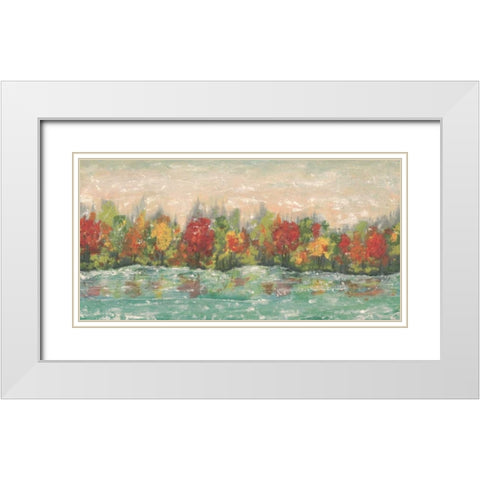 Impressions White Modern Wood Framed Art Print with Double Matting by Fontaine, Stephane
